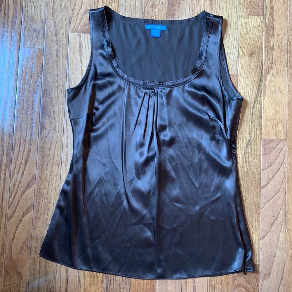 White + Warren silk shell